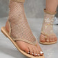 Mesh Diamond Sexy Spitze Flache Sandalen