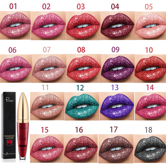 2024 NEU 18 Farbe Diamanten Glanz Langanhaltender Lippenstift！！!