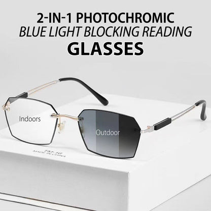 2-in-1-photochrome Lesebrille mit Blaulichtfilter